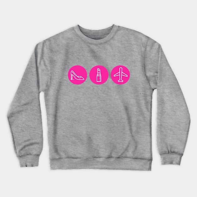 Shoes Liptstick Airplanes Crewneck Sweatshirt by Jetmike